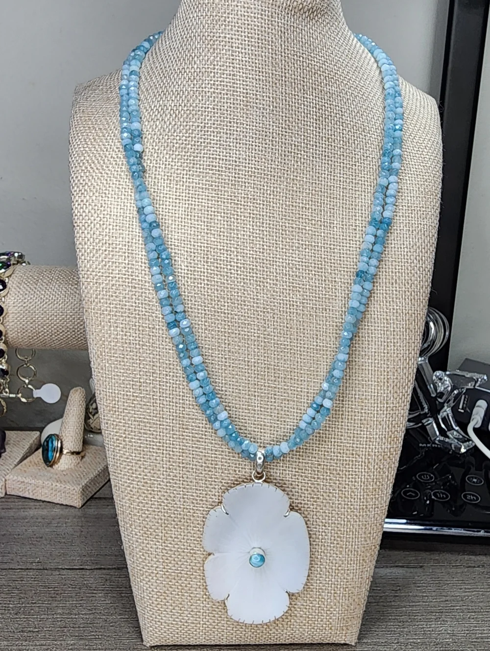 Handcrafted Larimar Set - Picture 3 of 7